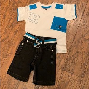 Size 2t Coogi two shirts and jeans with belt
